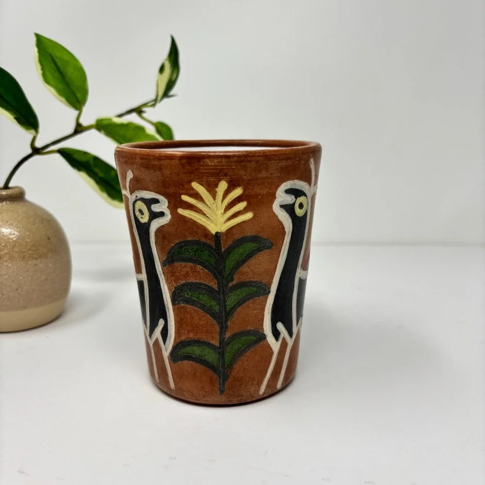 Peru Pottery Earthenware Clay Handpainted Mug - Picture 2 of 7